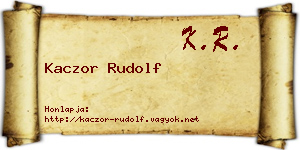 Kaczor Rudolf névjegykártya